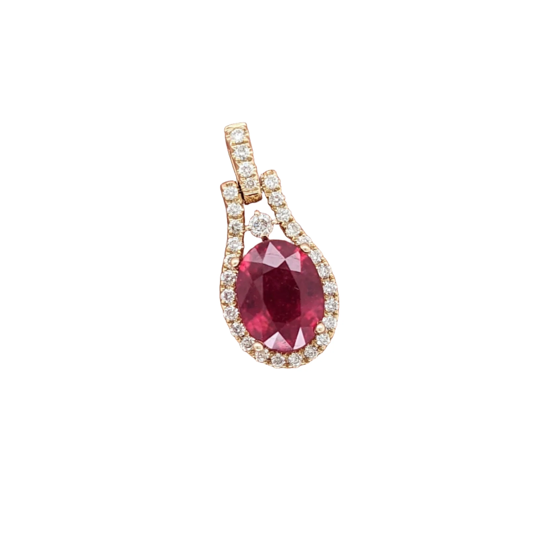 Elegant Ruby Pendant w Diamond Accents