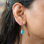 14K yellow gold sleeping beauty turquoise earrings