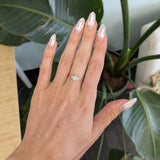 14K rose gold Ethiopian opal cabochon ring with diamond accents