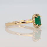 Colombian Emerald Ring with Earth-Mined Diamond Accents in Solid 14K Gold – 6x5mm Green Emerald Fine Jewelry Classic Design