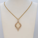 Ethiopian Opal with Earth Mined Diamond Accents in Solid 14K Gold - Pear Cut 18x13mm Fine Jewelry