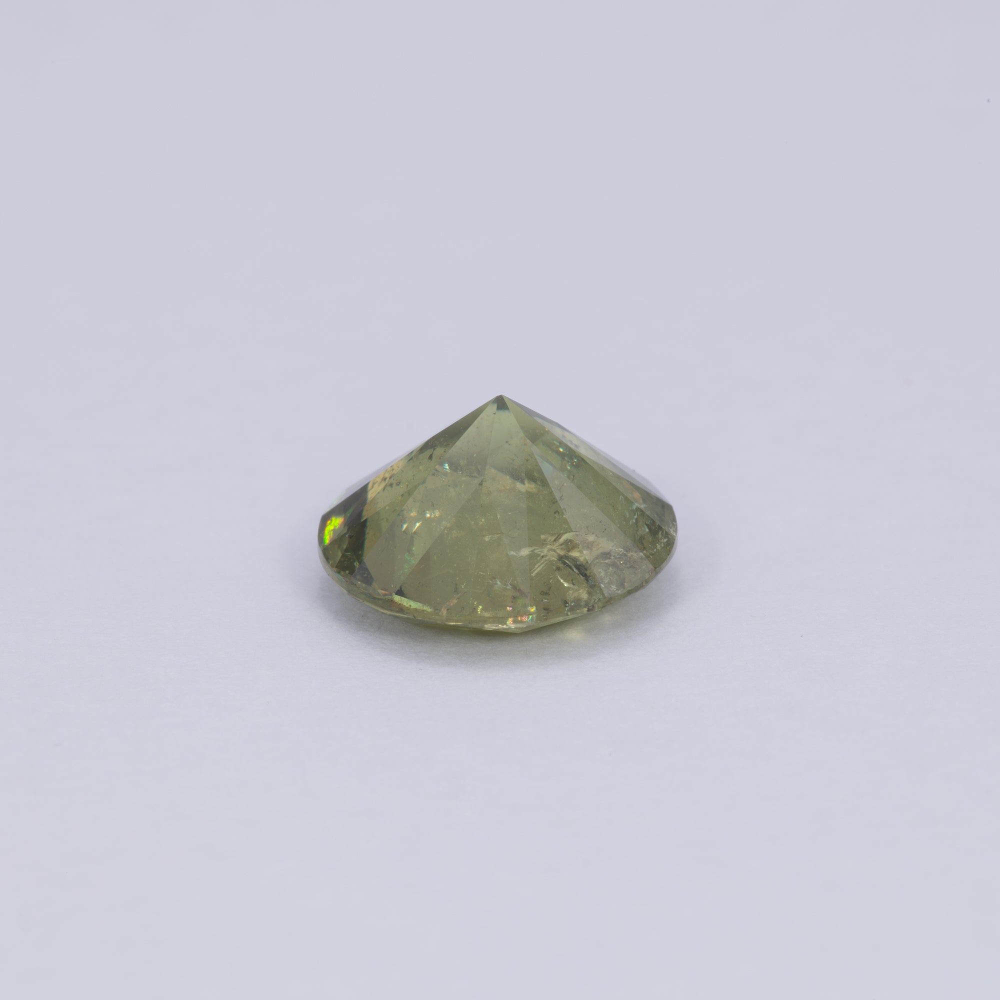 2.49 carat natural untreated demantoid garnet round, 8.65x8.59mm loose green gemstone – view 3