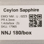 0.46 carat natural Ceylon blue sapphire princess 4.3mm loose gemstone – view 3