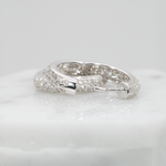 Diamond Huggie Hoop Earrings in 14K White Gold | Diamond Accents | Round Cut | April Birthstone
