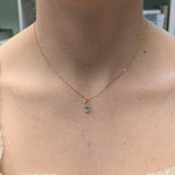 Jagriti 14K Solid Rose Gold Afghan Tourmaline and Natural Diamonds Pendant | Pear 5x4mm