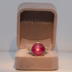 14K yellow gold star ruby ring