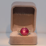 14K yellow gold star ruby ring
