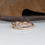 14K rose gold diamond band