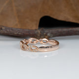 14K rose gold diamond band