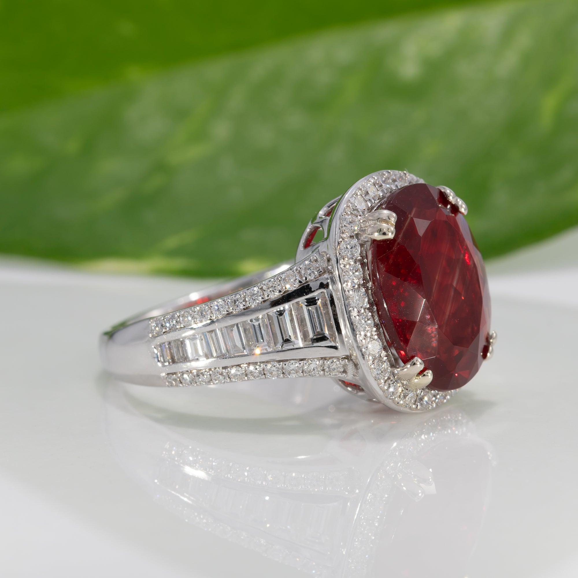 14K White Gold Tibetan Sunstone Ring