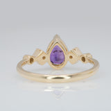 1.1ct Purple Sapphire Ring with Earth-Mined Diamonds in Solid 14K Gold, 7.5x5mm – Timeless Elegance