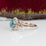 14K rose gold cambodian blue zircon ring