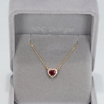 14K yellow gold mozambique ruby necklace