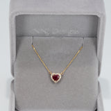 14K yellow gold mozambique ruby necklace