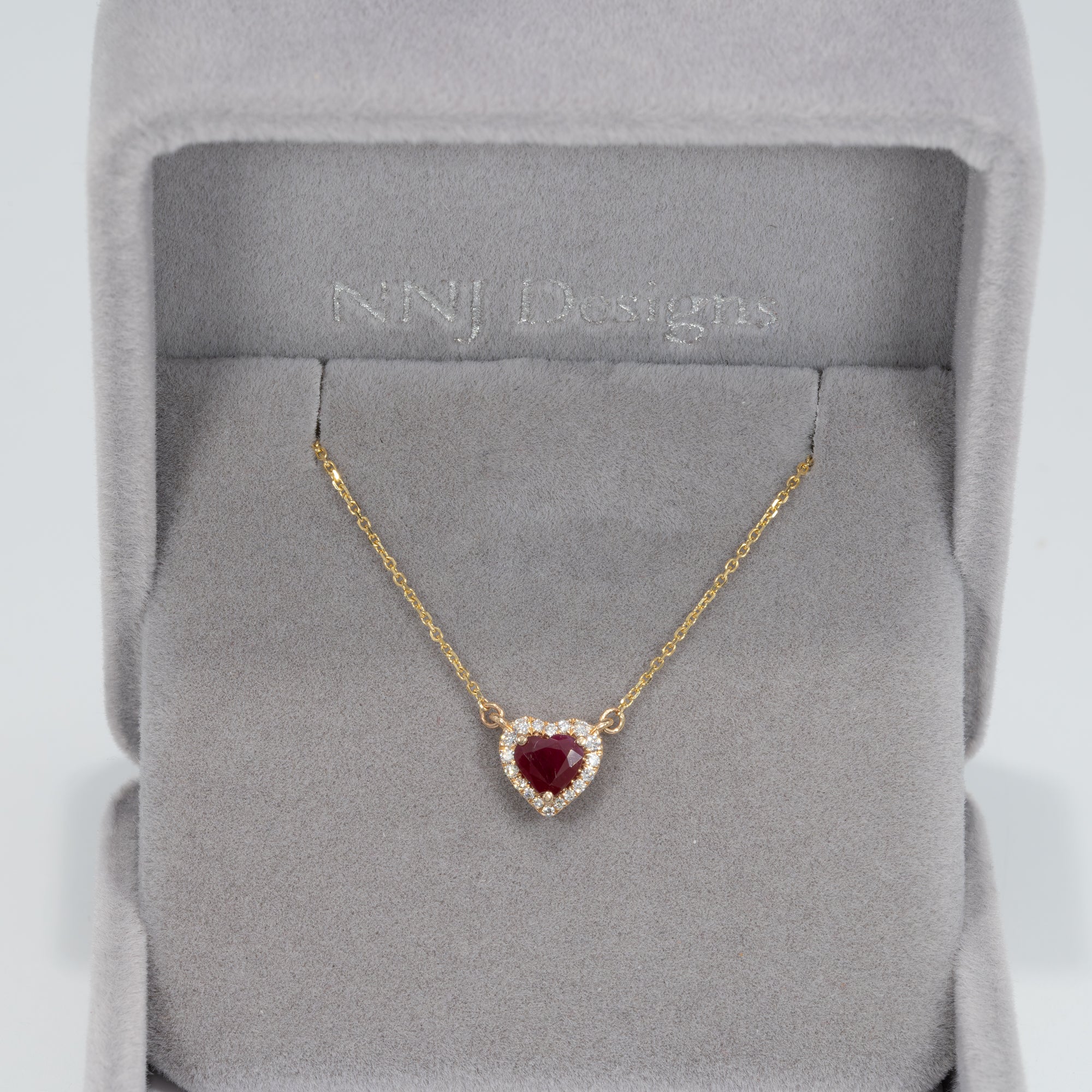 14K yellow gold mozambique ruby necklace