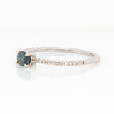 Eleanora Alexandrite Ring with Natural Diamonds Accents: Solid 14k White Gold, Oval 5x4mm