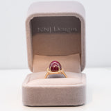 14K yellow gold star ruby ring