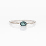 Eleanora Alexandrite Ring with Natural Diamonds Accents: Solid 14k White Gold, Oval 5x4mm