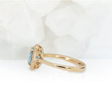 Kylani Solid 14k Gold Aquamarine Ring with Natural Diamonds Accents, 9x7mm