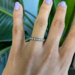 14K white gold diamond band