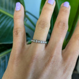 14K white gold diamond band