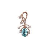 Jagriti 14K Solid Rose Gold Afghan Tourmaline and Natural Diamonds Pendant | Pear 5x4mm