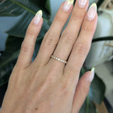 Diamond Band with Milgrain Detailing in Solid 14K Gold – Round Minimalist Fine Jewelry Wedding Band