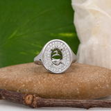 Statement Ring Semi-Mount with Earth-Mined Diamonds in 14K Gold, for Oval Center Stone, Customizable Elegant Jewelry for Women