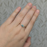 Kavya 14K Yellow Gold Afghan Paraiba Color Tourmaline Diamond Ring | 4.8mm