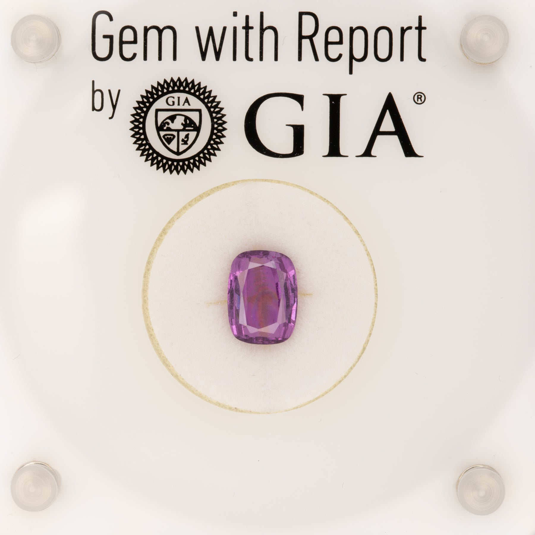 GIA certified natural purple sapphire cushion loose gemstone