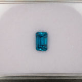 Natural Cambodian Blue Zircon Emerald Cut 8.9x5.5x6.6mm 3.97ct Loose Gemstone