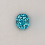Natural Cambodian Blue Zircon Oval Shape 6.8x5.9x6.2mm 3.02ct Loose Gemstone