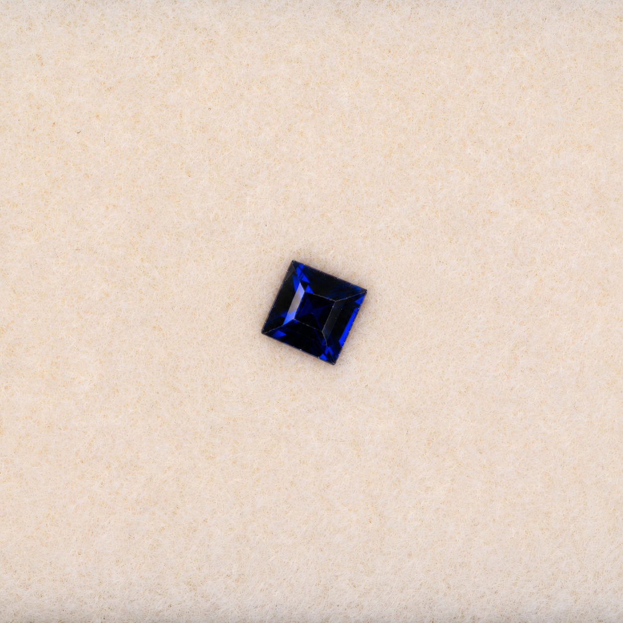 0.47 carat natural blue sapphire, princess 4mm loose gemstone