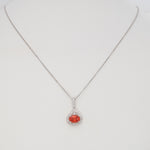 14K white gold padparadscha sapphire pendant