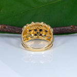 14K yellow gold basket-weave estate ring