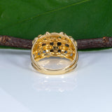 14K yellow gold basket-weave estate ring
