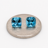 Brazilian Swiss Blue Topaz Cushion 5mm to 8mm – Natural Earth Mined Irradiated Loose Gemstone – One Stone