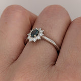 Natural Alexandrite Ring in Solid 14K White Gold with Natural Diamonds | Oval 5x4mm | June Birthstone