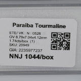 1.74 carat natural Brazilian copper-bearing Paraiba tourmaline oval, 8.79x7.04mm untreated loose gemstone – view 4