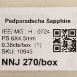 0.36 carat natural padparadscha sapphire pear 6x4.5mm loose gemstone – view 2