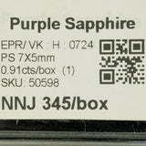 0.94 carat natural purple sapphire pear 7x5mm loose gemstone – view 7