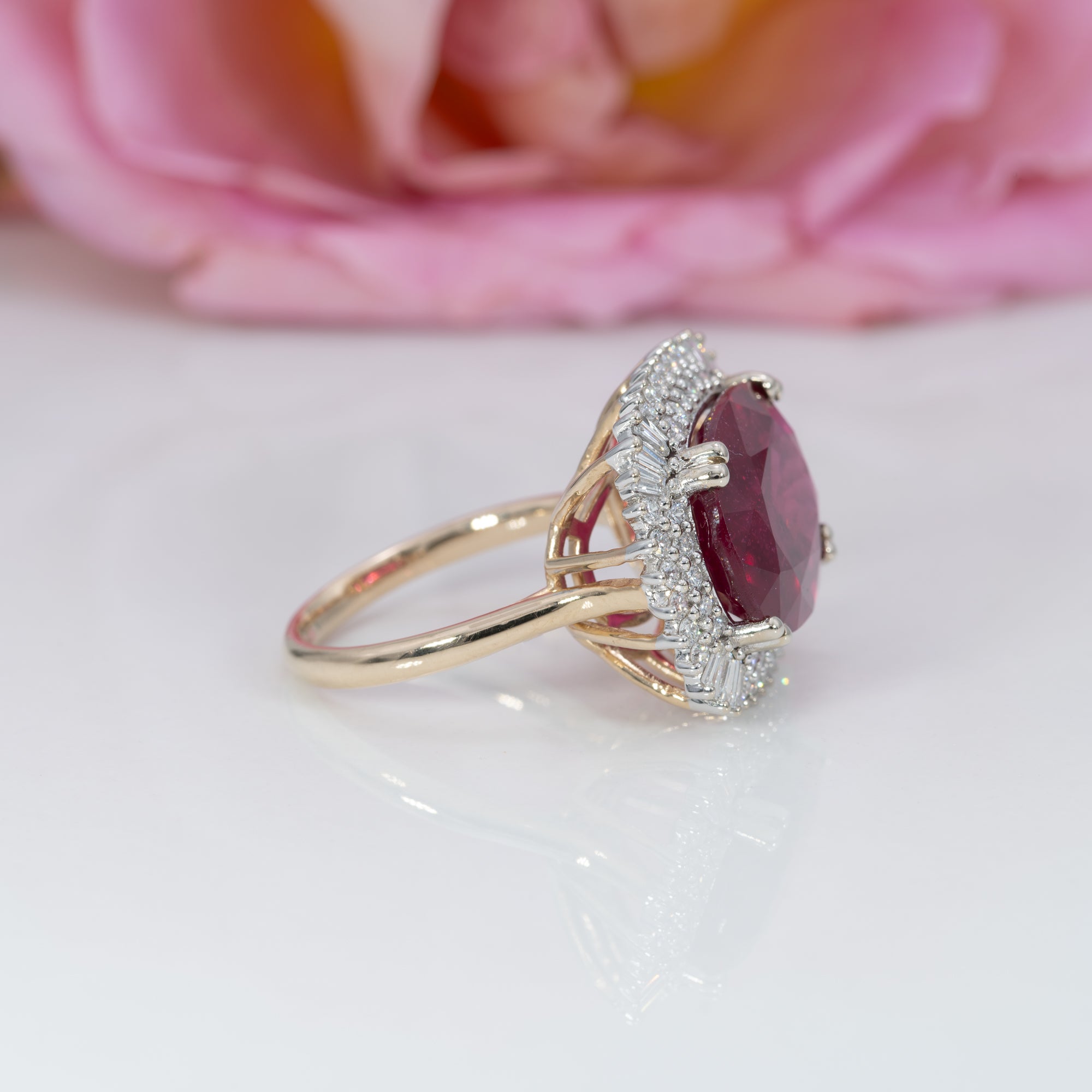 14K white & yellow gold madagascar ruby ring