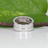 14K white gold men's lab grown diamond wedding band