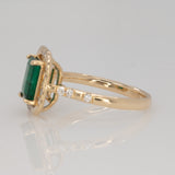 Jimin 1.6ct AAA  Zambian Emerald Ring with Natural Diamond Accents in Solid 14K Gold – Elegant Fine Jewelry Statement Gift for Her