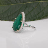 14K white & yellow gold emerald ring
