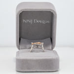 14K white & rose gold diamond semi-mount ring