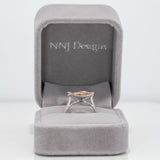 14K white & rose gold diamond semi-mount ring