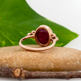 Skye Solid 14k Gold Star Ruby Ring with Natural Diamond Accents, Oval 11.6x9mm