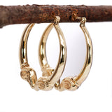 Estate 14K Solid Yellow Gold Hoop Earrings | 31mm