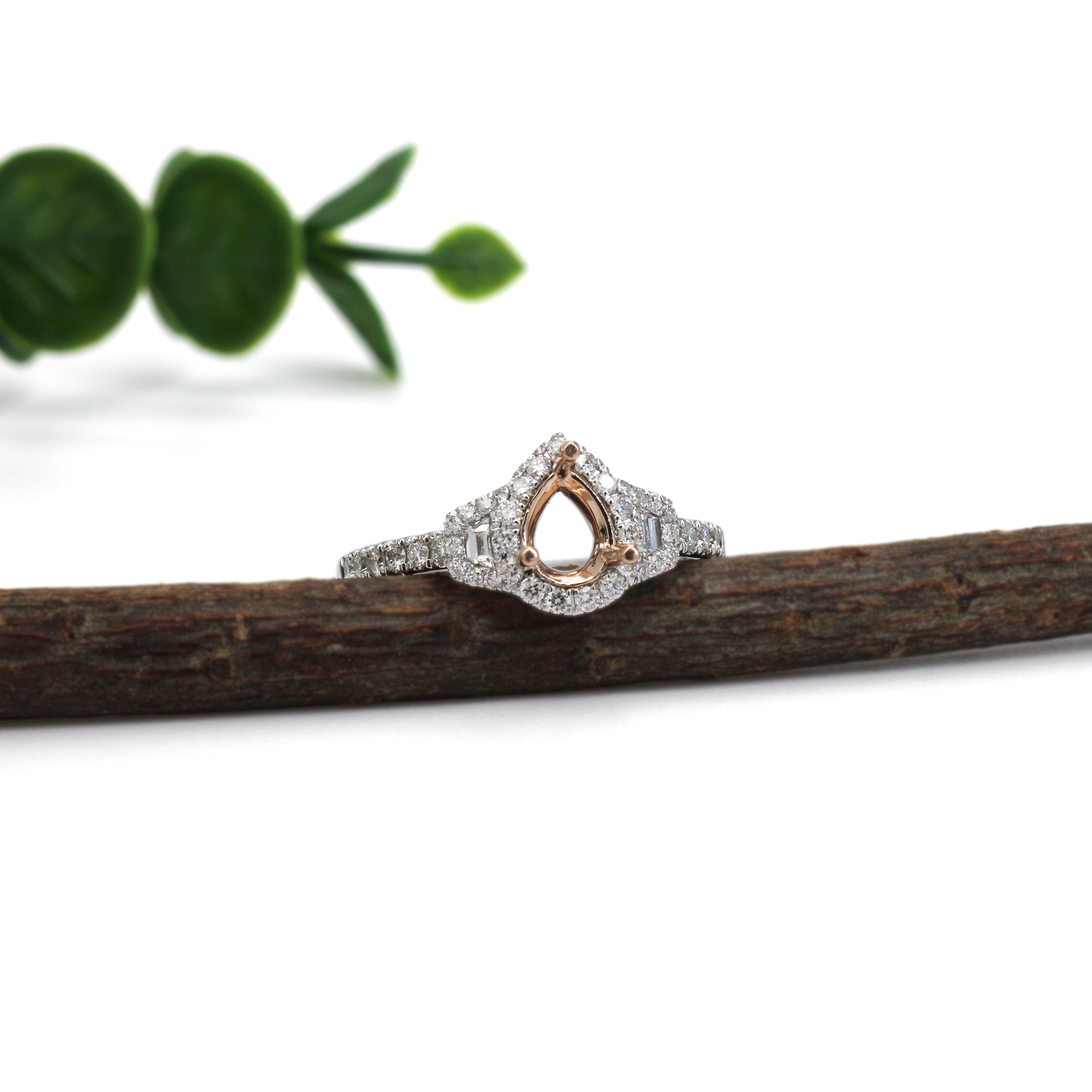 proposal day 14k gold semi mount diamond ring